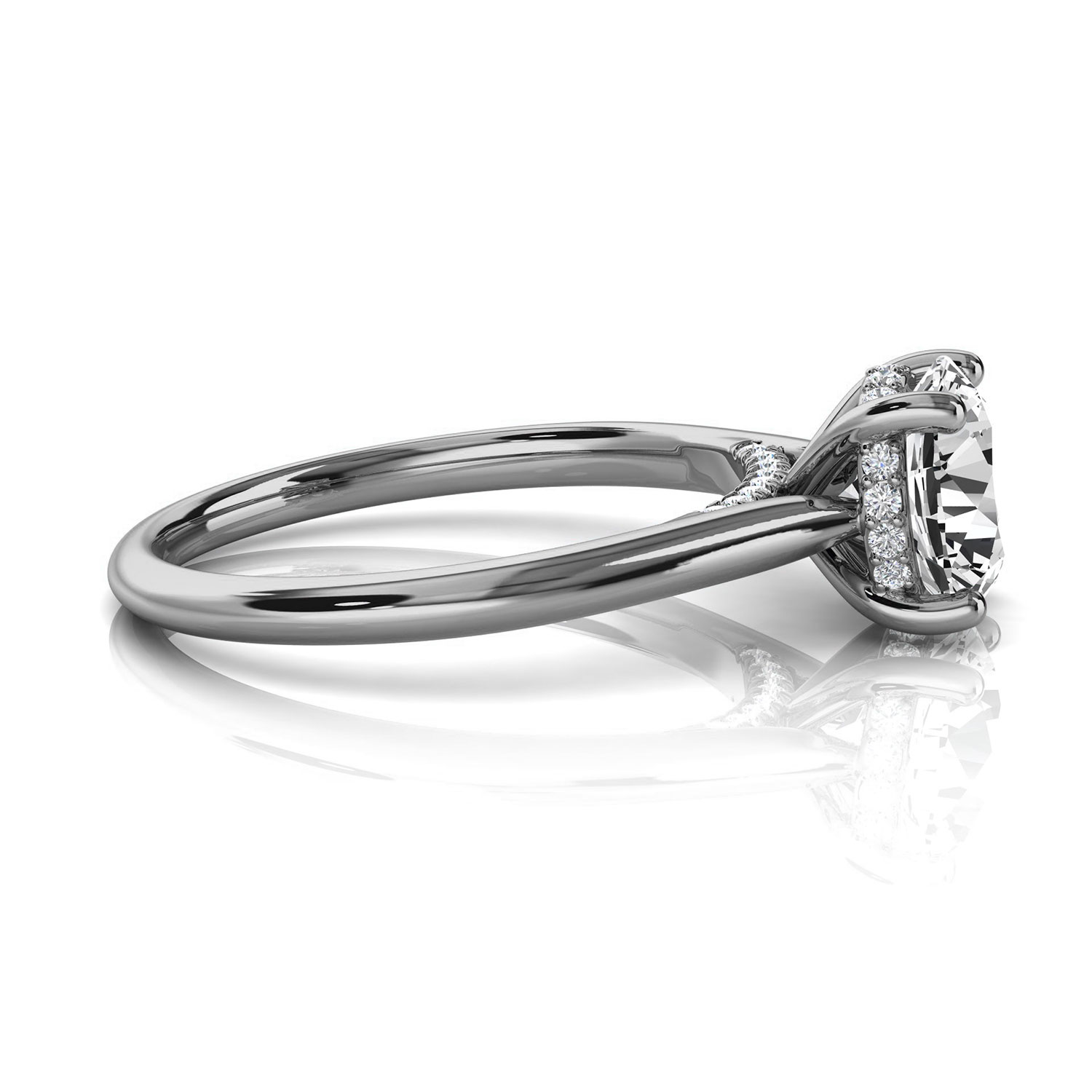 14K White Gold Verlon Hidden Halo Lab Grown Diamond Ring (1/6 ct. tw)